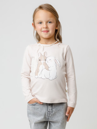 Лонгсливы для девочки, артикул: КР 302831, цвет: бежевый