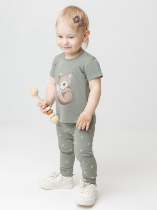 Лосины для девочки, артикул: КР 4321, цвет: хаки