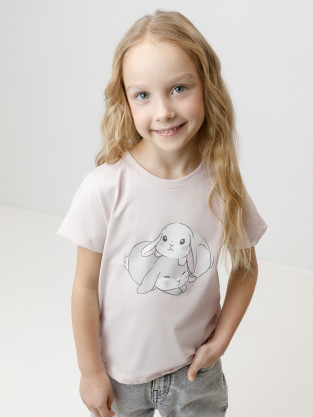 Футболка для девочки, артикул: КР 302865, цвет: бежевый