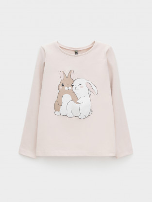 Лонгсливы для девочки, артикул: КР 302831, цвет: бежевый - 2 фото